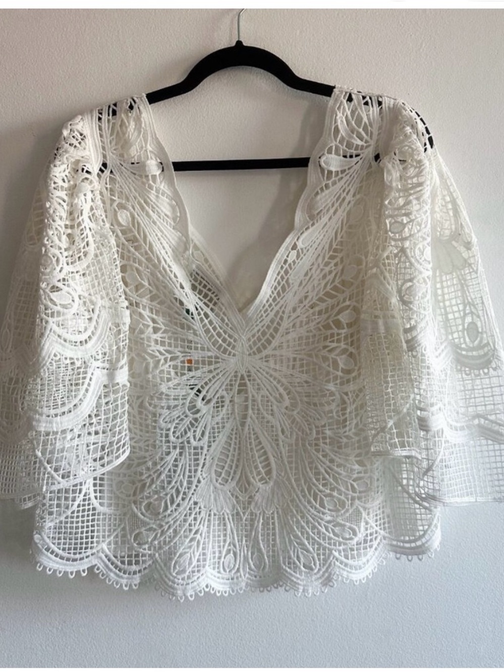 Farm Rio Crochet Lace V-Neck Top - Picture 3 of 3